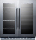 Summit 30” Wine Cellar/Beverage Center Combo, Stainless - SWBV3067B | 33 Bottle Capacity, 5.8 cu.ft. Capacity, Built-In Commercial Beverage Center, French Doors