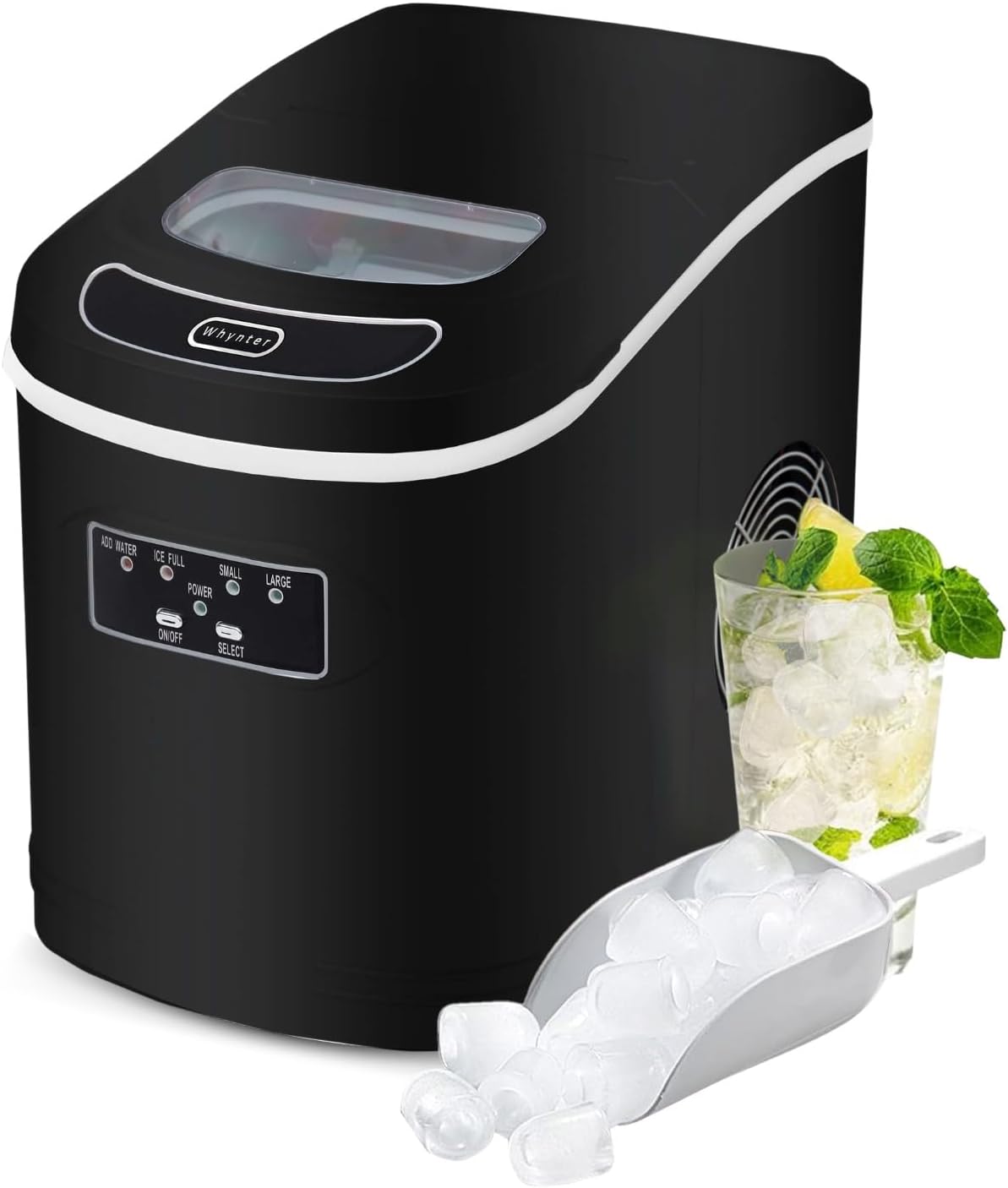 Whynter IMC-270MB Compact Portable Ice Maker, 27 lb. Capacity, Metallic Black