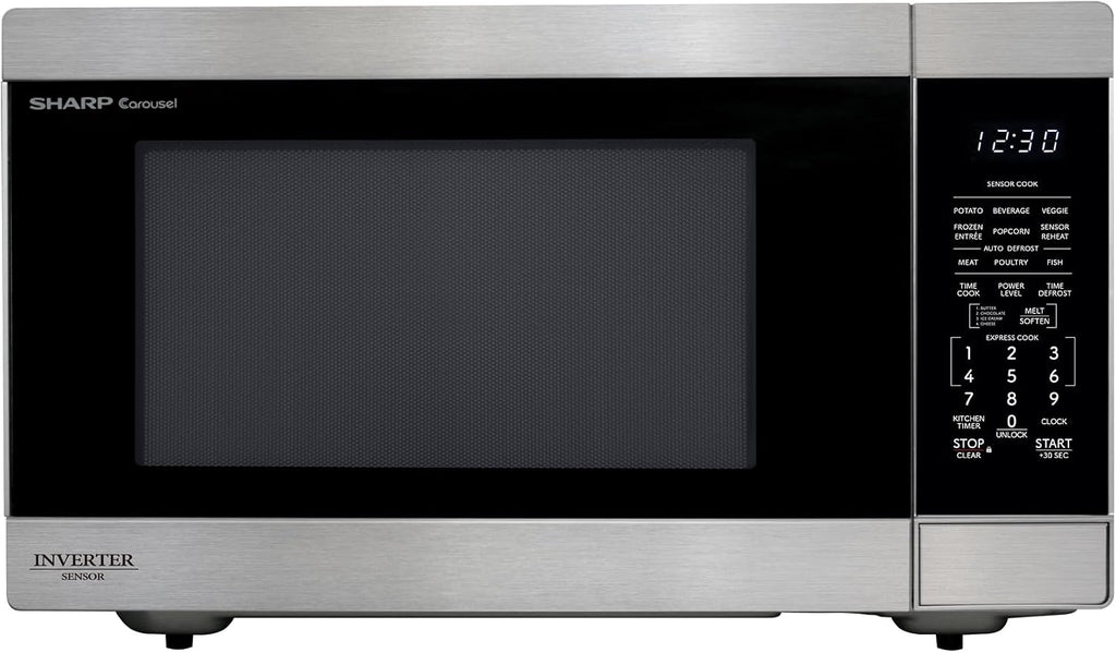 Sharp SMC2266KS 2.2 cu. ft. 1200W Stainless Steel Countertop Microwave Oven | Stainless Steel, Removable 16.5" Carousel Turntable