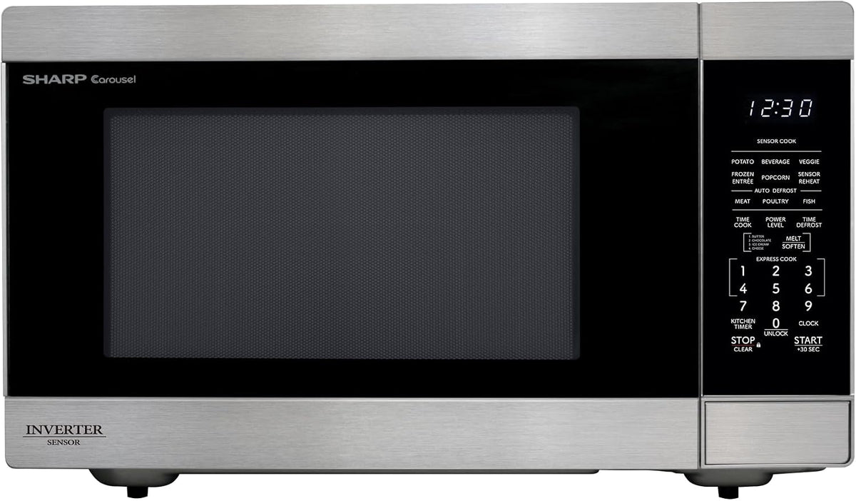 Sharp SMC2266KS 2.2 cu. ft. 1200W Stainless Steel Countertop Microwave Oven | Stainless Steel, Removable 16.5" Carousel Turntable