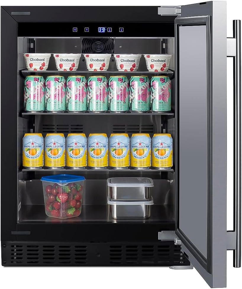 Summit 24" Undercounter Refridgerator, Stainless Steel - ASDS2413 | 3.1 cu.ft. Capacity, ADA COmpliant Design, Built-in or Freestanding Capable