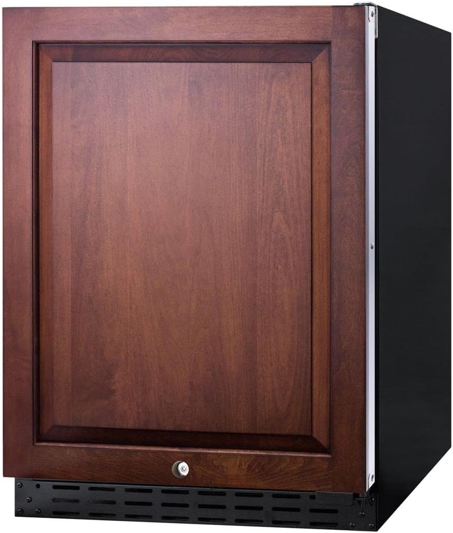 Summit 24" Undercounter Refrigerator, Stainless Steel - AL55 | 4.8 cu.ft. Capacity , ADA Compliant, Stainless Steel Door, Black Cabinet, Built-in or Freestanding