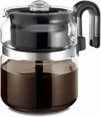 Café Brew Glass Coffee Percolator, Stovetop, 8 Cup, BPA-Free | 40 oz (8 cup) German borosilicate glass. Gas & electric stovetop safe. BPA-free. Includes heat diffuser.
