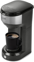 Commercial CHEF Single Serve Coffee Maker, 13-Ounce Water Tank, CHCM1B | Compatible with Coffee Pods, Includes Reusable Filter, One Touch Button for Brewing