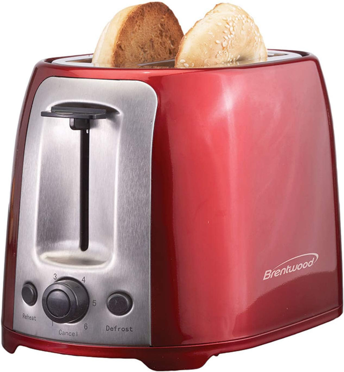 Brentwood TS-292R Cool Touch 2-Slice Extra Wide Slot Toaster, Red