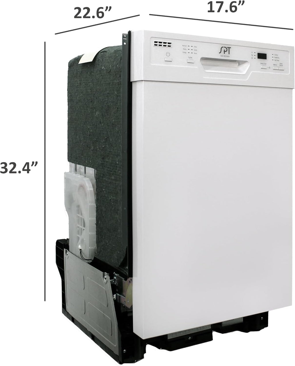 SPT SD-9254W Energy Star 18″ Built-In Dishwasher w/Heated Drying – White
