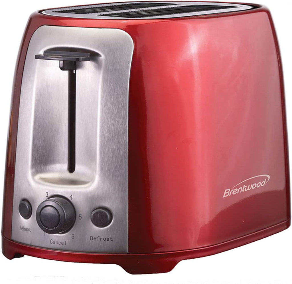 Brentwood TS-292R Cool Touch 2-Slice Extra Wide Slot Toaster, Red
