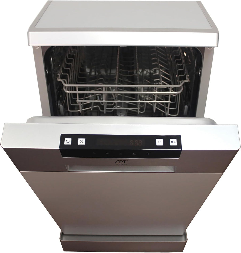 SPT SD-9263SSB 18″ Wide Portable Stainless Steel Dishwasher with ENERGY STAR, 6 Wash Programs, 8 Place Settings and Stainless Steel Tub