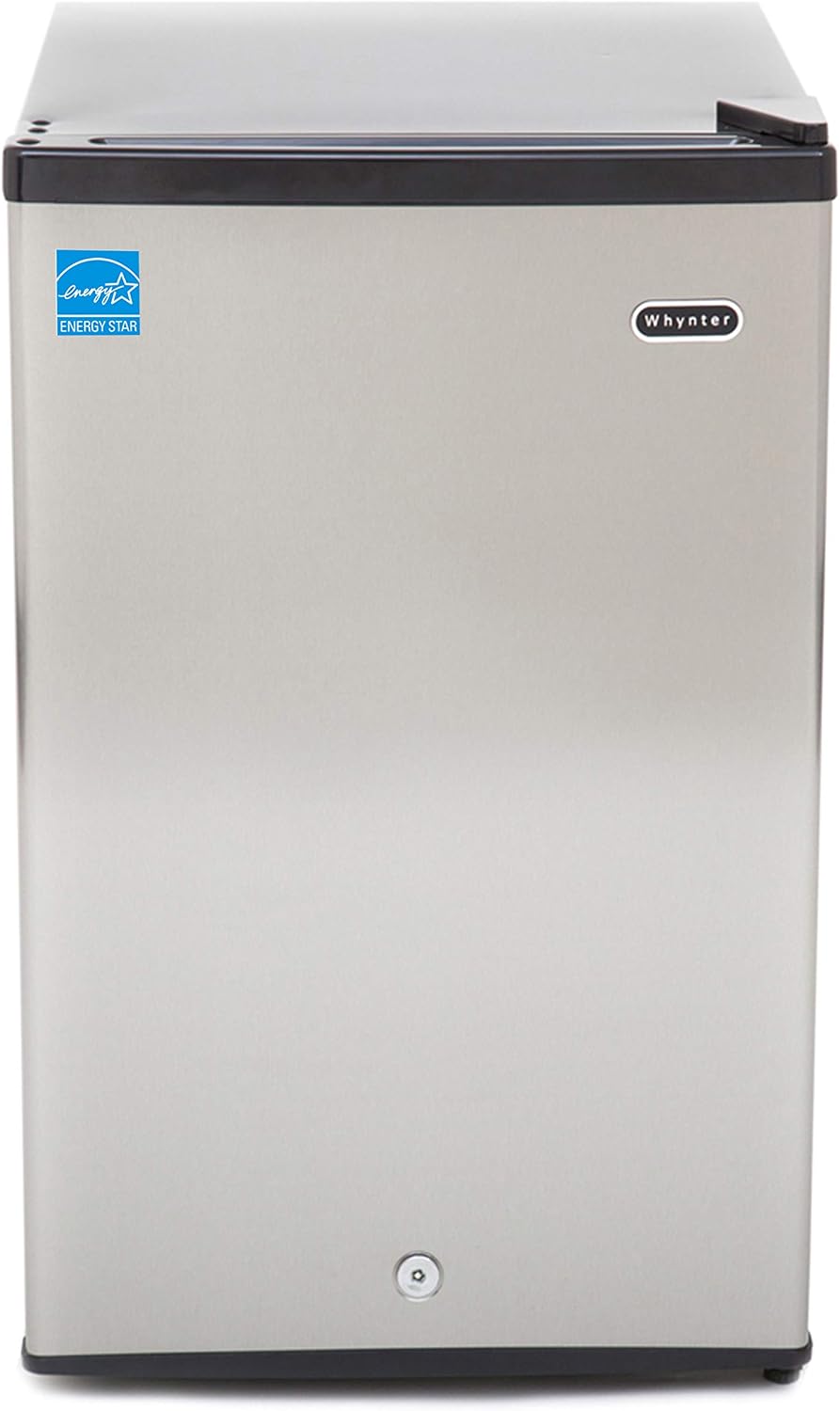 Whynter Upright Freezer 1.1 Cu Ft Lock, Mini Freezer, Stainless CUF-112SS | Adjustable Thermostat and Security Lock, Energy Star Rated, Reversible Door, Adds Compact Frozen Storage at Home
