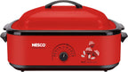 NESCO 4816‑14 Electric Roaster Oven for Everyday Home Cooking, White 6‑Quart Countertop Roaster with Porcelain Coated Steel Cookwell