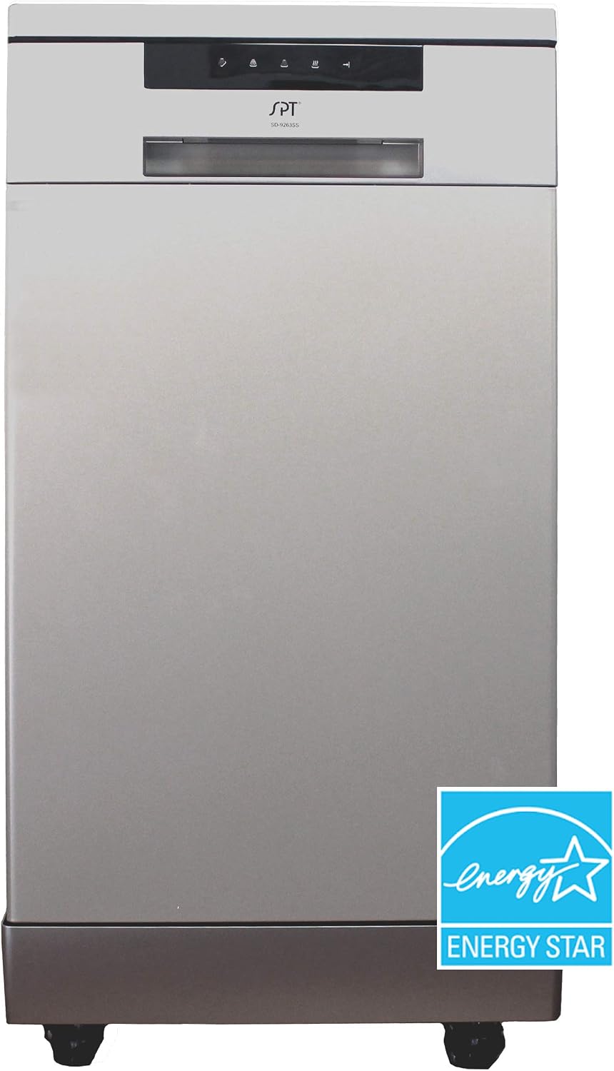 SPT SD-9263SSB 18″ Wide Portable Stainless Steel Dishwasher with ENERGY STAR, 6 Wash Programs, 8 Place Settings and Stainless Steel Tub