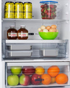 Summit 24" Refrigerator, 10.6 cu.ft Capacity Refrigerator - Freezer, Bottom Freezer, Ice Maker, Stainless Steel- FFBF249SS2IMLHD (Left Handed Door Swing)