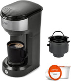 Commercial CHEF Single Serve Coffee Maker, 13-Ounce Water Tank, CHCM1B | Compatible with Coffee Pods, Includes Reusable Filter, One Touch Button for Brewing