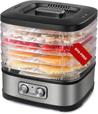 Commercial Chef Food Dehydrator, Five 9.25” BPA-Free Trays, CCD100W6, White | Dehydrates and Dries Meat, Fruit, Veggies and Jerky, 280W Dehydration Machine, Adjustable Thermostat
