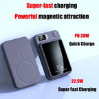 Wireless Magnetic Power Bank 22.5W Fast Charge – 50,000/100,000/200,000mAh Portable Qi Powerbank with 15W Wireless, USB-C & LED Display