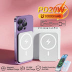 20000mAh Magnetic MagSafe-Compatible Wireless Power Bank 22.5W PD Fast Charger for iOS & Android