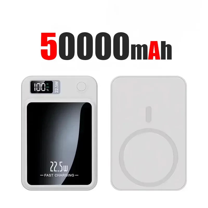 Wireless Magnetic Power Bank 22.5W Fast Charge – 50,000/100,000/200,000mAh Portable Qi Powerbank with 15W Wireless, USB-C & LED Display
