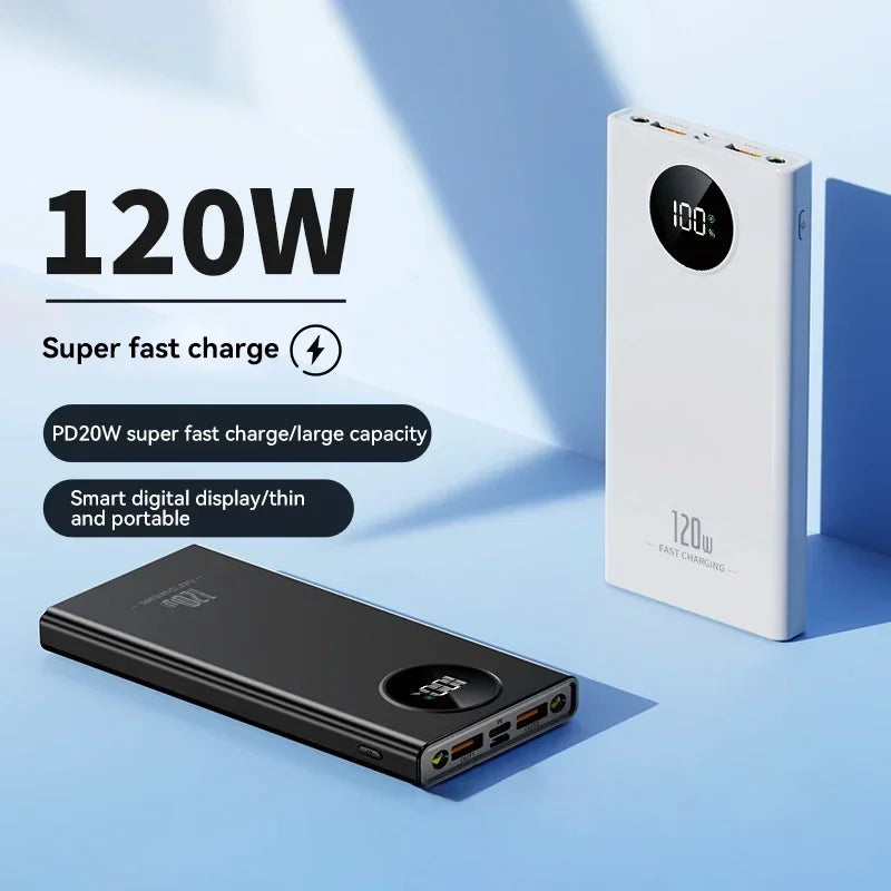120W 80000mAh Portable Power Bank - Super-Fast USB-C External Battery Pack for Smartphones