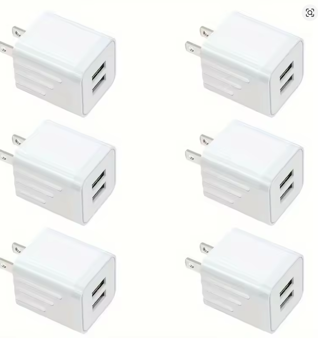 2.1A Dual Port USB Plug Power Adapter Charger Block Plug Cube For IPhone 15/14/13/12/Pro/Pro Max/Xs/XR/X/8, Galaxy S22 S21