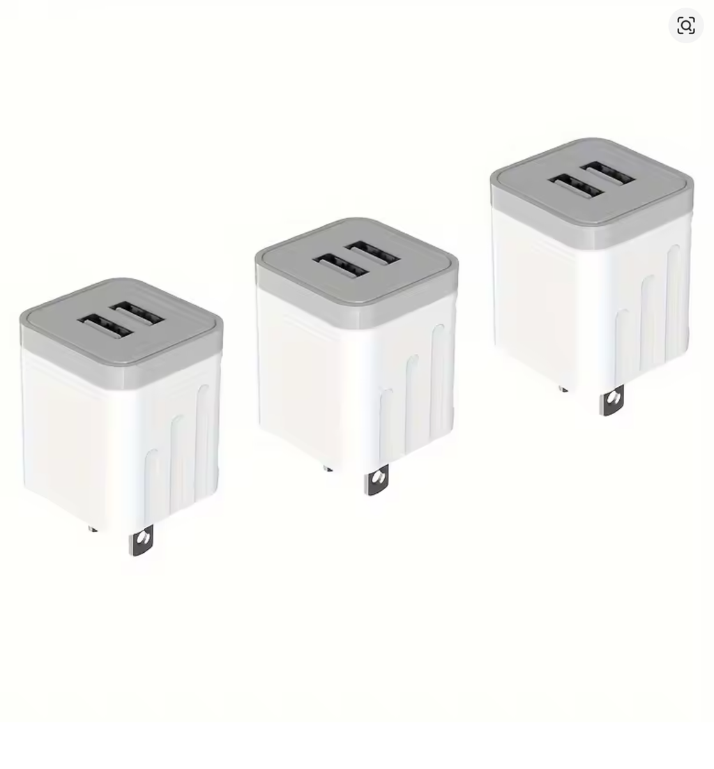 2.1A Dual Port USB Plug Power Adapter Charger Block Plug Cube For IPhone 15/14/13/12/Pro/Pro Max/Xs/XR/X/8, Galaxy S22 S21