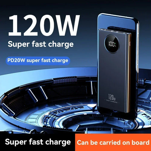 120W 80000mAh Portable Power Bank - Super-Fast USB-C External Battery Pack for Smartphones
