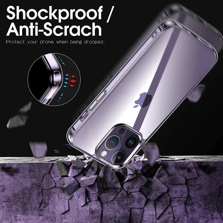 For iPhone17 16 15 14 13 12Pro Max Mini Soft Silicone Clear Cover Shockproof lot