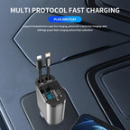 Retractable Car Charger 4 in 1 Fast Car Phone Charger 120W With USB Type C LOT