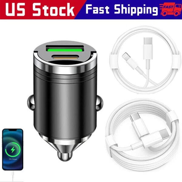 2 Port USB Super Fast Car Charger Adapter For iPhone Samsung Android Cell Phone