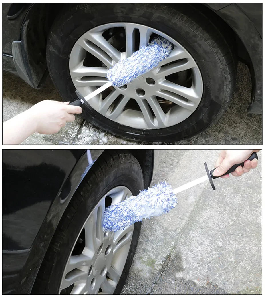 Car Alloy Wheel Cleaning Brush Tool Tire Washing Clean Soft Bristle Cleaner US