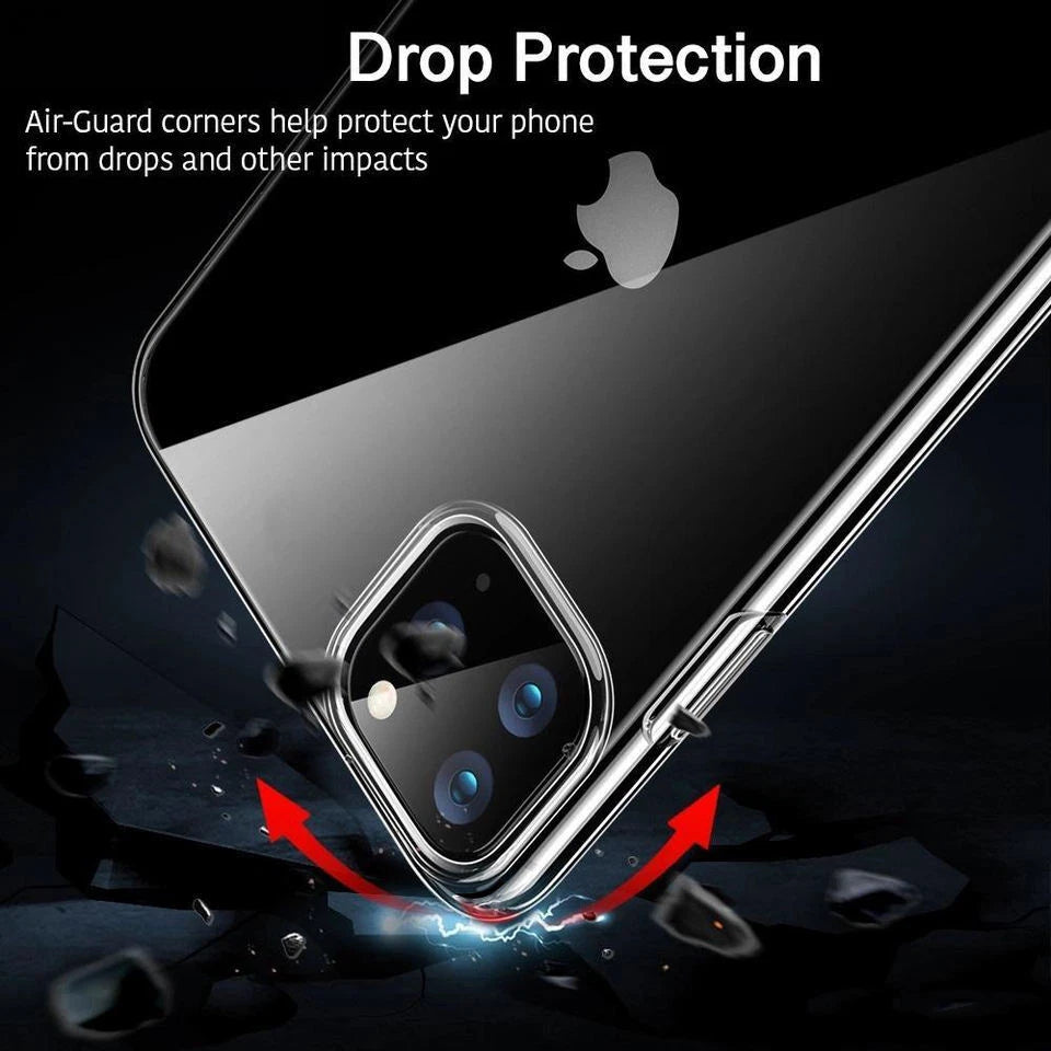 For iPhone17 16 15 14 13 12Pro Max Mini Soft Silicone Clear Cover Shockproof lot