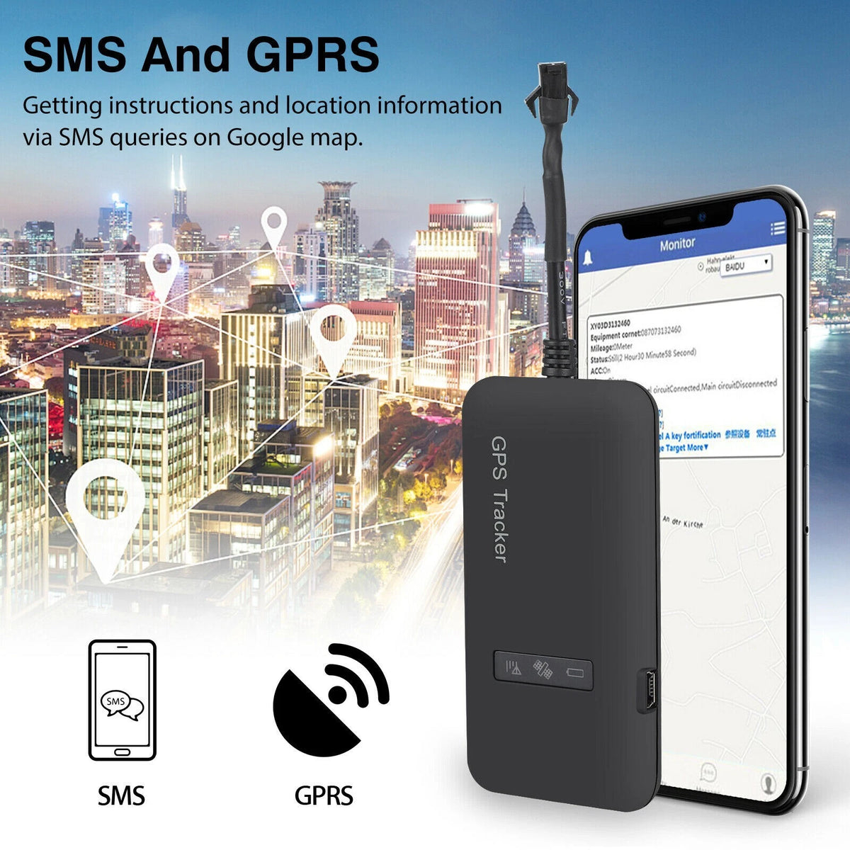 GPS Tracker Real-time Tracking Locator Device GPRS GSM Car/Motorcycle Anti Theft