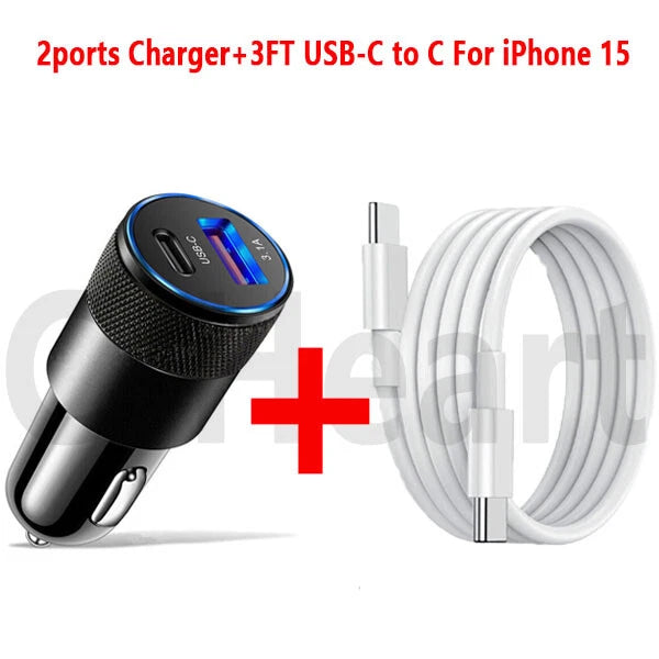 30W Fast Charge USB PD Type-C Car Charger Adapter For iPhone 15 14 13 12 Pro Max