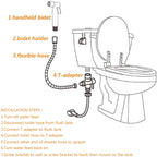 Toilet Shattaf Adapter Hose Bidet Spray Stainless Steel Handheld Shower Head US