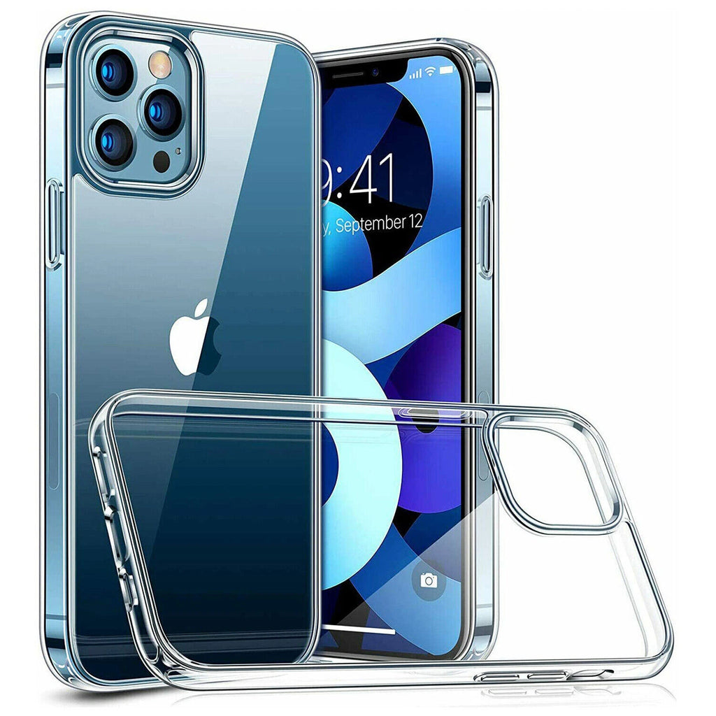 For iPhone17 16 15 14 13 12Pro Max Mini Soft Silicone Clear Cover Shockproof lot