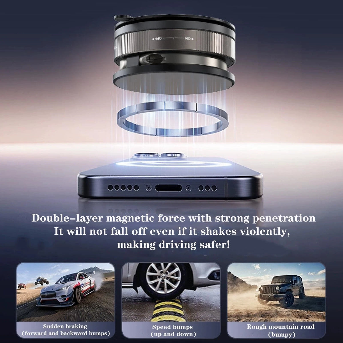 360° Vacuum Magnetic Phone Holder- Suction Cup Car Mount with Foldable Stand LOT