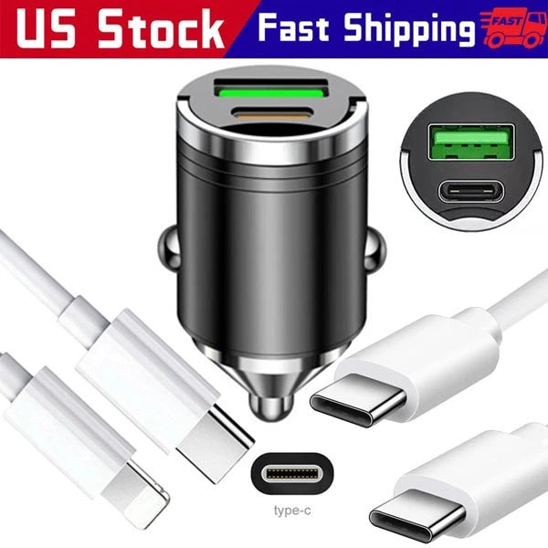 2 Port USB Super Fast Car Charger Adapter For iPhone Samsung Android Cell Phone