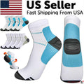 5 Pairs Compression Socks Plantar Fasciitis Arch Ankle Running Support Men Women