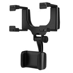 360°Car Rearview Mirror Rotation Adjustable Phone Holder Mount Multifunction LOT