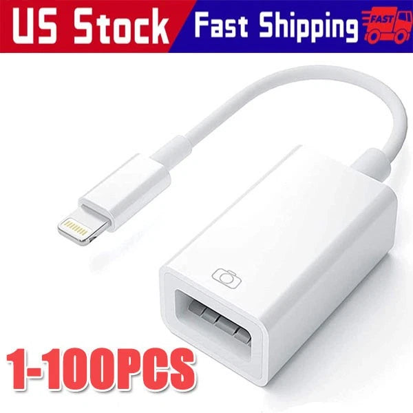 To Camera USB Female OTG Connector Adapter Cable For Apple iPhone iPad iPod lot