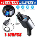 Retractable Car Charger 4 in 1 Fast Car Phone Charger 120W With USB Type C LOT