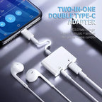 2in1 Charger and Headphone USB Type C to 3.5mm Aux Audio Cable Cord Adapter Lot