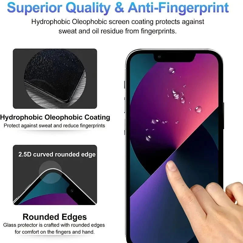 Tempered Glass Screen Protector For iPhone16 15 14 13 12 11 Pro Max X XS lot
