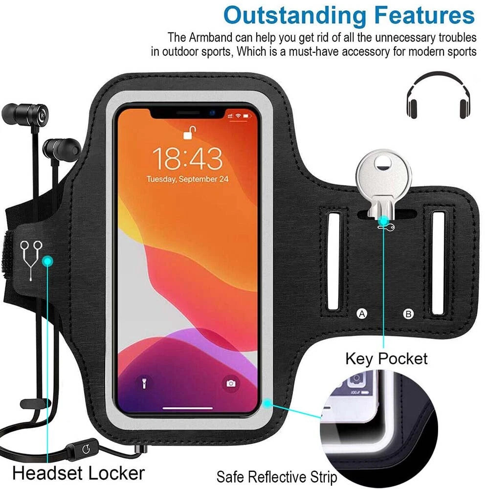 Waterproof Armband Case Sports Running Exercise Arm Band Phone Holder KeyBag LOT