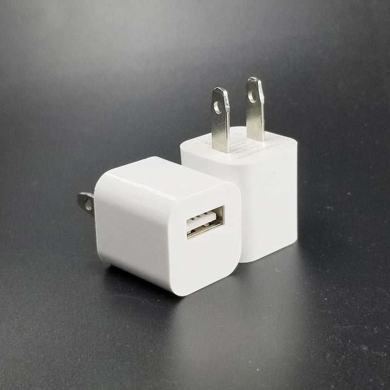 White 1A USB Power Adapter AC Home Wall Charger US Plug FOR iPhone 5 6 7 8 LOT