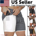 Mens Shorts Elasticated Waist Jogging Shorts Gym Workout Shorts Fitness Running