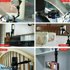 360°Car Rearview Mirror Rotation Adjustable Phone Holder Mount Multifunction LOT