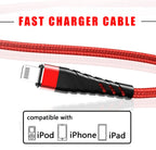 Braided Fast Charger Cable Heavy Duty USB lot Cord For iPhone 14 13 12 11 X XR 8