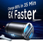 2 Port USB Super Fast Car Charger Adapter For iPhone Samsung Android Cell Phone