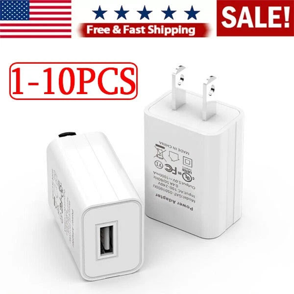1-5Pack Universal 5V 1A US Plug USB A Wall Charger Power Adapter For Smart Phone