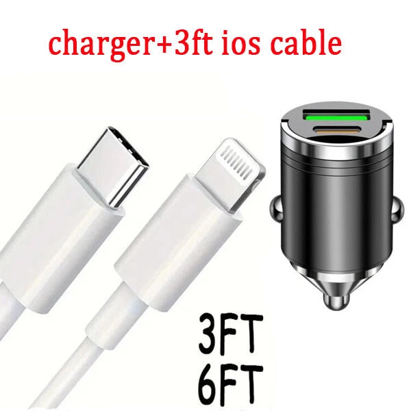 2 Port USB Super Fast Car Charger Adapter For iPhone Samsung Android Cell Phone
